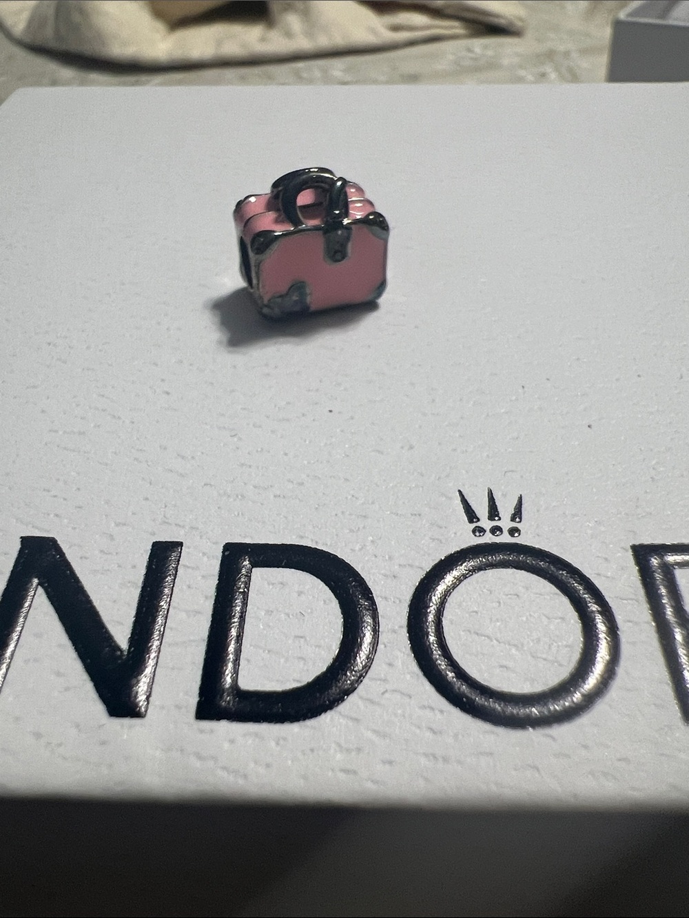 Pandora Pink Enamel Suitcase Dangle Charm